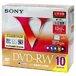 【クリックでお店のこの商品のページへ】録画用DVD-RW 1-2倍速 10枚 【カラーミックス】10DMW120GXT
