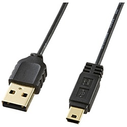 【クリックでお店のこの商品のページへ】1.5m USB2.0ケーブル 【A】⇔【miniB】 [極細タイプ] (ブラック) KU-SLAMB515BK