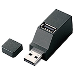 【クリックでお店のこの商品のページへ】USB2.0ハブ[直挿しタイプ] ノートパソコン用 (3ポート・バスパワー・ブラック) U2H-PP3BBK