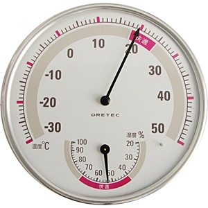 【クリックで詳細表示】温湿度計 O-310WT(ホワイト)