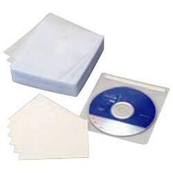 【クリックで詳細表示】CD・DVD用 インデックス付き不織布ケース(2枚収納×110枚入り・ホワイト) DVD-A004-110W