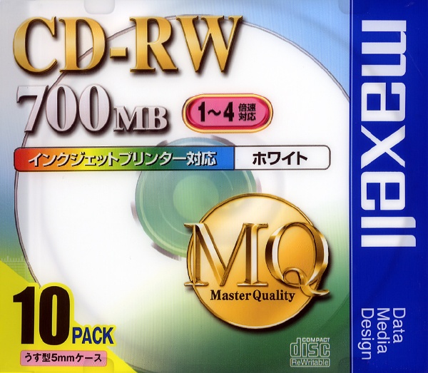 【クリックで詳細表示】1～4倍速対応 データ用CD-RWメディア(700MB・10枚入) CDRW80PW.S1P10S
