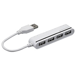 【クリックでお店のこの商品のページへ】USB2.0ハブ [スイッチ付] (4ポート・バスパワー・ホワイト) GH-UH204SBW
