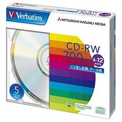 【クリックで詳細表示】4～12倍速対応 データ用CD-RWメディア (700MB・5枚) SW80EU5V1