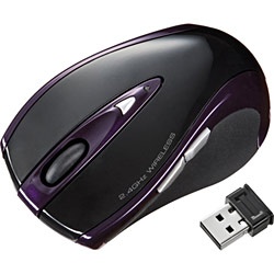【クリックで詳細表示】ワイヤレスレーザーマウス[2.4GHz・USB] 超小型レシーバー (5ボタン・ブラック) MA-NANOLS12BK