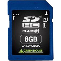【クリックでお店のこの商品のページへ】8GB・UHS Speed Class1(Class10)対応SDHCカード GH-SDHCUA8G