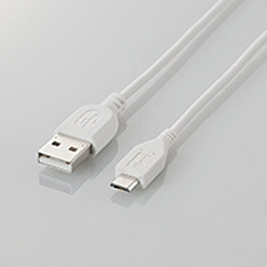 【クリックでお店のこの商品のページへ】スマートフォン用[USB microB] 充電USBケーブル (0.1m・ホワイト) MPA-AMBC01WH