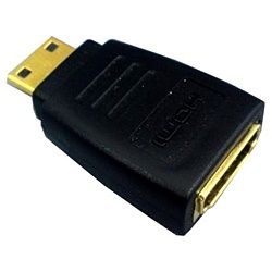 【クリックで詳細表示】HDMI・ミニHDMI変換アダプター(HDMIメス：ミニHDMIオス)ADHD001