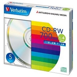 【クリックでお店のこの商品のページへ】1～4倍速対応 データ用CD-RWメディア (700MB・5枚) SW80QU5V1