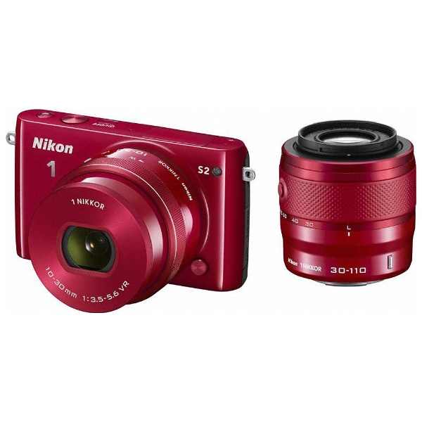 【クリックでお店のこの商品のページへ】Nikon 1 S2【ダブルズームキット】(レッド)/デジタル一眼