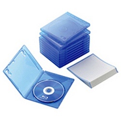 【クリックでお店のこの商品のページへ】ブルーレイディスクケース (クリアブルー・1枚収納×10枚セット) CCD-BLU110CBU