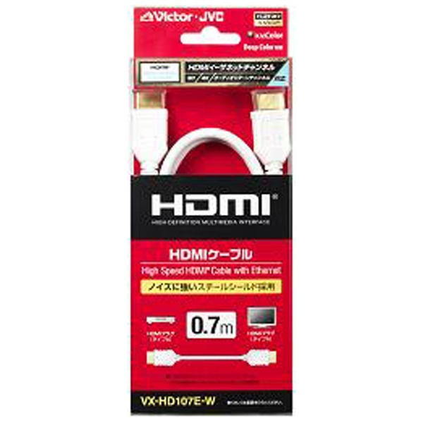 【クリックでお店のこの商品のページへ】0.7m 3D映像・イーサネット対応 Ver1.4HDMIケーブル(HDMI⇔HDMI)VX-HD107EW