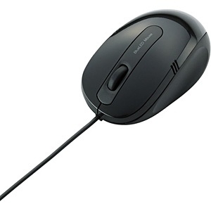 【クリックでお店のこの商品のページへ】有線BlueLEDマウス[USB] 女性の手にもフィット(3ボタン・ブラック) M-BL16UBBK