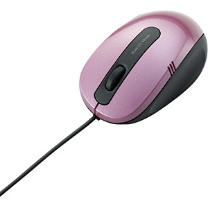 【クリックで詳細表示】有線BlueLEDマウス[USB] 女性の手にもフィット(3ボタン・ピンク) M-BL16UBPN