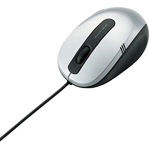 【クリックでお店のこの商品のページへ】有線BlueLEDマウス[USB] 女性の手にもフィット(3ボタン・シルバー) M-BL16UBSV