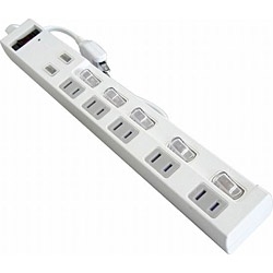 【クリックで詳細表示】USB充電ポート付電源タップ(2P・5個口＋USB2ポート・個別スイッチ付/1.0m) TU2A5S1