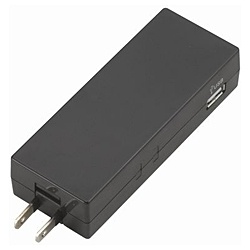 【クリックでお店のこの商品のページへ】USB充電ポート付電源タップ(2P・1個口＋USB2ポート/コード無し コーナータップ型 ブラック) HC300BK2U2A