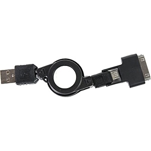 【クリックで詳細表示】スマートフォン対応[USB microB/Dock] 充電USBケーブル (リール75cm・ブラック) IUCR-104K