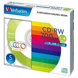 【クリックで詳細表示】1～4倍速対応 データ用CD-RWメディア (700MB・5枚) SW80QM5V1