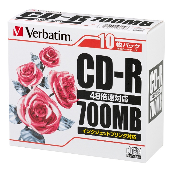 【クリックで詳細表示】4～48倍速対応 データ用CD-Rメディア(700MB・10枚) SR80FC50N