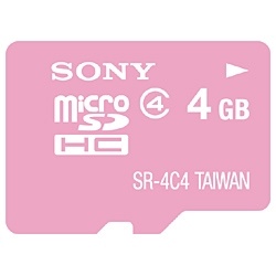 【クリックで詳細表示】4GB・Class4対応microSDHCカード(SDHC変換アダプタ付/ピンク)SR-4A4 P