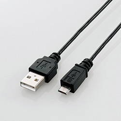 【クリックで詳細表示】スマートフォン用[USB microB] USB2.0ケーブル 充電・転送 (0.5m・ブラック) U2C-AMBX05BK