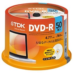 【クリックでお店のこの商品のページへ】16倍速対応 データ用DVD-Rメディア(4.7GB・50枚) DR47ALC50PUE