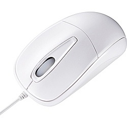 【クリックでお店のこの商品のページへ】有線光学式マウス[USB] 静音 (3ボタン) MA-122HW