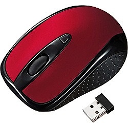 【クリックでお店のこの商品のページへ】ワイヤレス光学式マウス[2.4GHz・USB] 超小型レシーバー (3ボタン・レッド) MA-WH121R