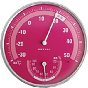 【クリックで詳細表示】温湿度計 O-310PK(ピンク)