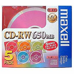 【クリックで詳細表示】1～4倍速対応 データ用CD-RWメディア(650MB・5枚) CDRW74MIX.1P5S