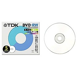 【クリックで詳細表示】2-4倍速対応 データ用DVD-RWメディア (4.7GB・5枚) DRW47PB5S