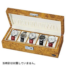 【クリックでお店のこの商品のページへ】木製時計ケース (5本用) LU50005RW