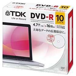 【クリックで詳細表示】1-16倍速対応 データ用DVD-Rメディア(4.7GB・10枚) DR47PWC10UE