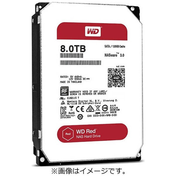 【クリックで詳細表示】WD80EFZX (ハードディスク/8TB/SATA) WD Red NAS内蔵用ハードディスクドライブ