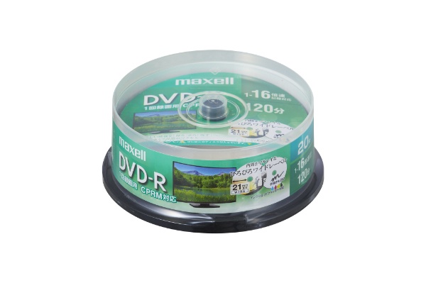 【クリックで詳細表示】録画用 DVD-R 1-16倍速 4.7GB 20枚【インクジェットプリンタ対応】 DRD120WPE.20SP