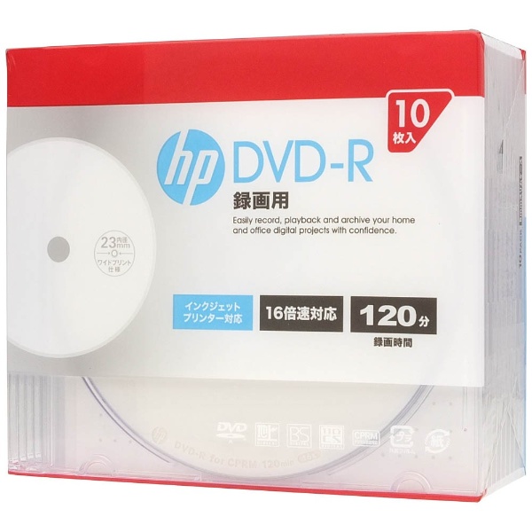 【クリックで詳細表示】録画用 DVD-R 1-16倍速 4.7GB 10枚【インクジェットプリンタ対応】 DR120CHPW10A