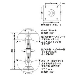 壁・天井用ユニバーサルブラケット(ホワイト/1本) MTC-U1 JBL