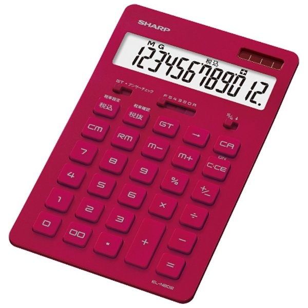 シャープ｜SHARP　電卓　[12桁]　ナイスサイズ　レッド　EL-N802-RX　通販