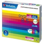 データ用DVD+R ホワイト DTR85HP5V1 [5枚 /8.5GB /インクジェットプリンター対応]