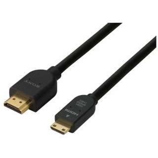 HDMI変換・延長プラグ ブラック DLC-HEM20 [2m /HDMI⇔miniHDMI /スタンダードタイプ /イーサネット対応]