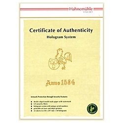 作品証明書ホログラムシステム Certificate of Authenticity (A4サイズ・25枚) 430454 ハーネミューレ｜ Hahnemuhle 通販