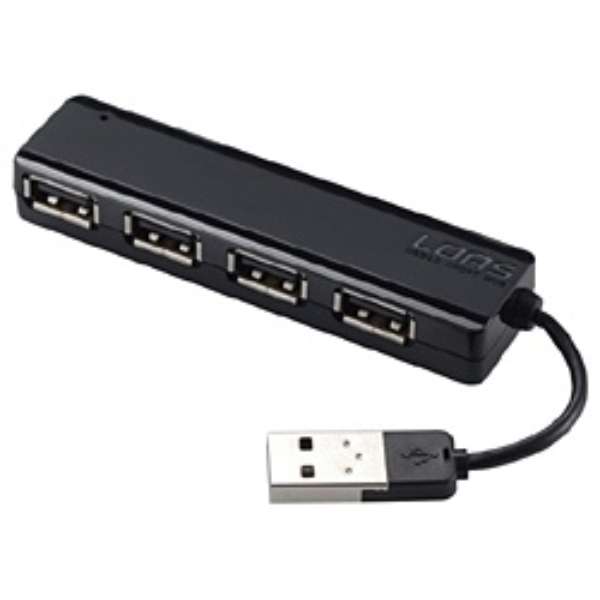 UH-2294 USBハブ　ケーブル一体型［コンパクトタイプ］ ブラック [バスパワー /4ポート /USB2.0対応]_1