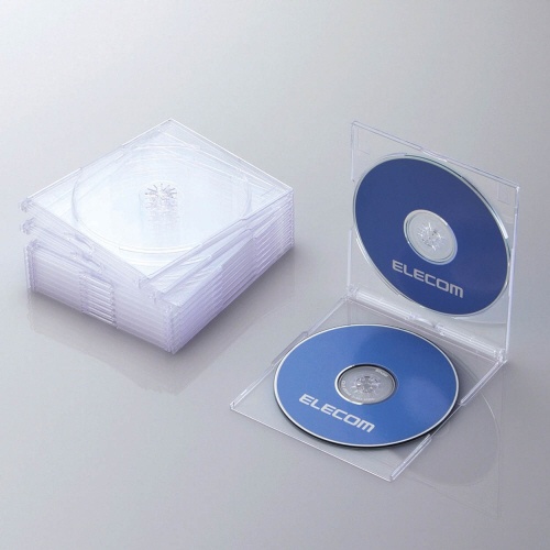 エレコム CD DVDスリムプラケース 2枚収納 10パック クリア