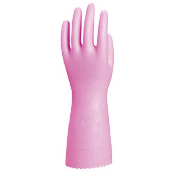 ショーワグローブ　腕カバー付　厚手　Ｍ　ピンク　スベリ止めつきのビニール手袋 ( ビニール手袋 ) ( 4901792014212 )