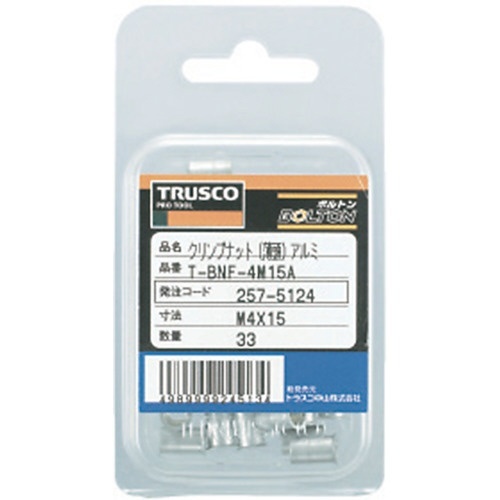 TRUSCO クリンプナット薄頭アルミ 板厚4.0 M10×1.5 500個入 TBNF-10M40A-C - 1
