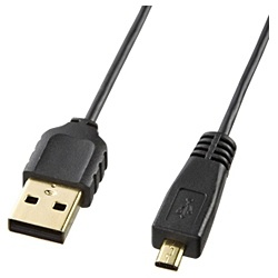 0.5m USB2.0ケーブル 【A】⇔【ミニ8ピン平型】 [極細タイプ] KU 