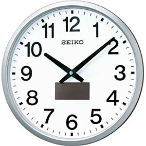 掛け時計 ハイブリッドソーラー 新色追加して再販 銀色メタリック 電波自動受信機能有 出群 SF242S
