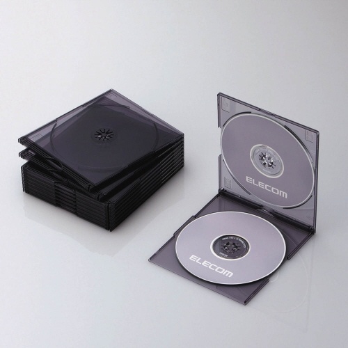 Blu-ray/DVD/CD対応 スリムケース 2枚収納×10 クリアブラック CCD-JSCSW10CBK エレコム｜ELECOM 通販 