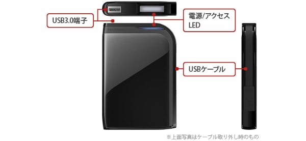 ポータブルHDD ［USB3.0・2TB］ MiniStation HD-PZU3-Cシリーズ